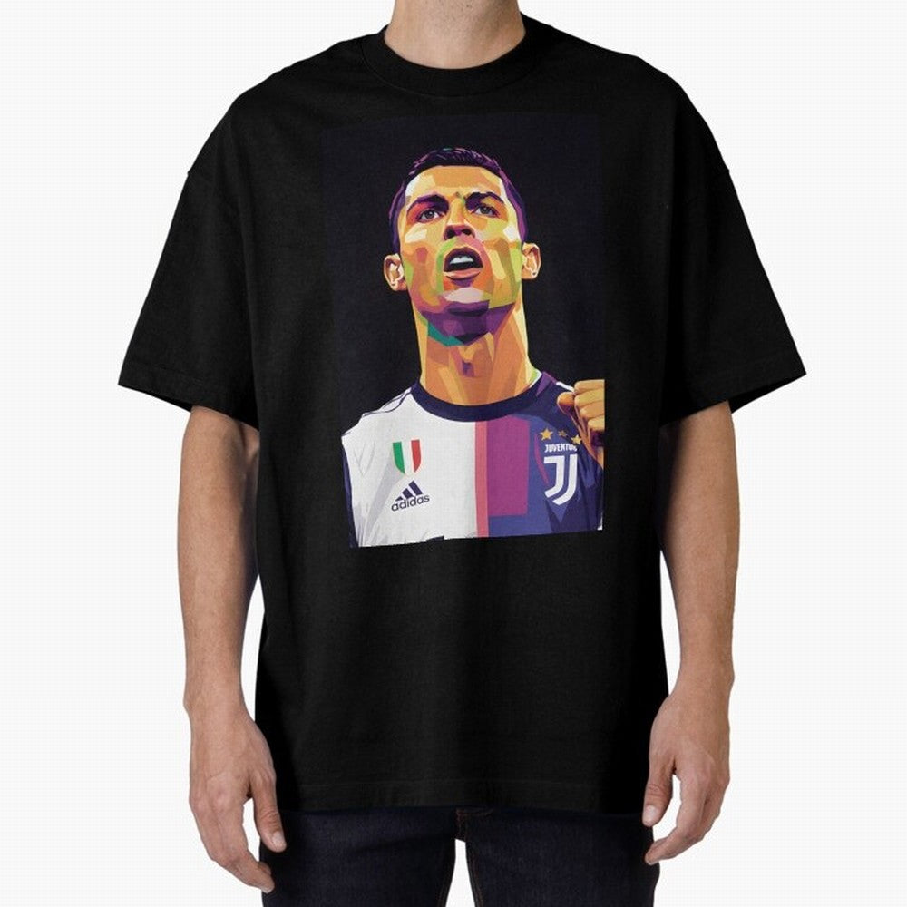 Ronaldo pop art Oversized T-Shirt Feel Global Football Passion for FIFA World Cup 2026, Celebrating Messi, Neymar and Mbappe, Brazil, Match Day Excitement, Supporter Culture, Golden Goals and Global Football Passion; Built for Supporters Chasing