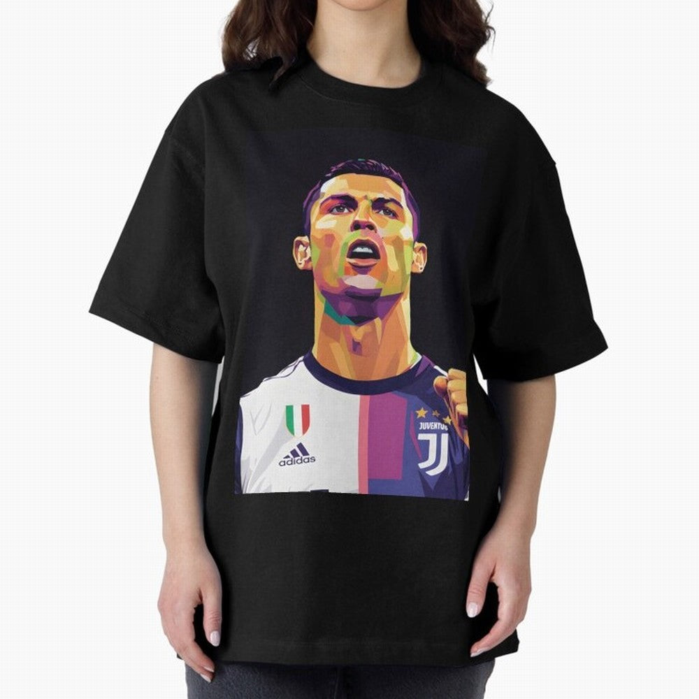Ronaldo pop art Oversized T-Shirt Feel Global Football Passion for FIFA World Cup 2026, Celebrating Messi, Neymar and Mbappe, Brazil, Match Day Excitement, Supporter Culture, Golden Goals and Global Football Passion; Built for Supporters Chasing