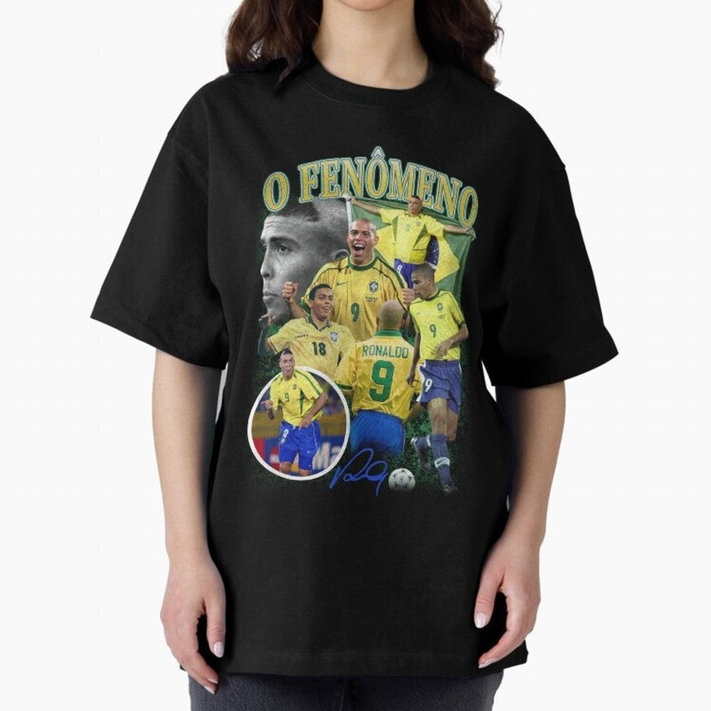 O Fenomeno Ronaldo Oversized T-Shirt Bring Home FIFA World Cup 2026 Group Stage for Fans of Mbappe and Neymar and Spain and Netherlands, Bringing Stadium Memories, Football Loyalty, International Chants and Championship Tradition; Great for
