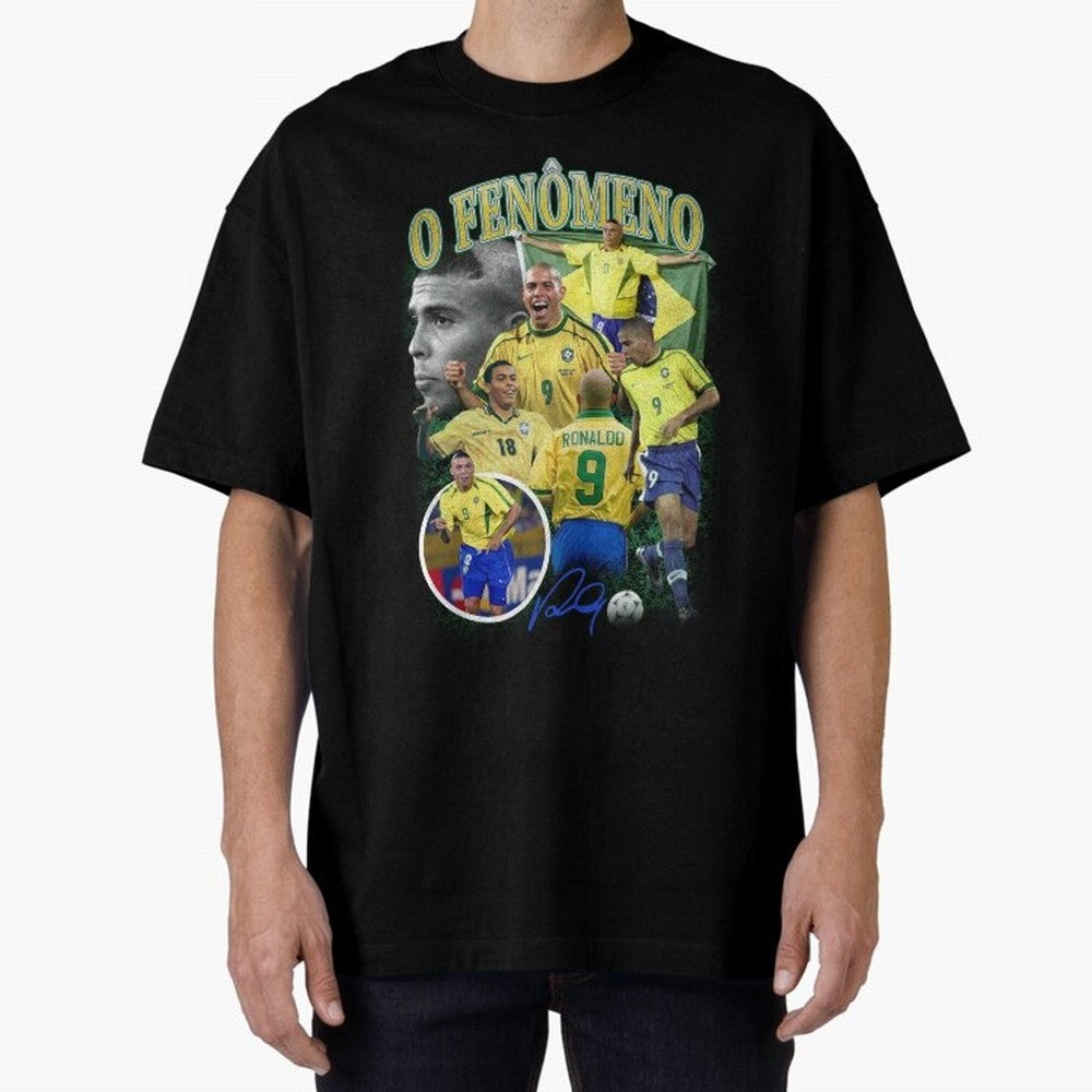 O Fenomeno Ronaldo Oversized T-Shirt Bring Home FIFA World Cup 2026 Group Stage for Fans of Mbappe and Neymar and Spain and Netherlands, Bringing Stadium Memories, Football Loyalty, International Chants and Championship Tradition; Great for