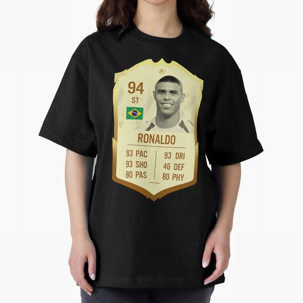 Ronaldo Ultimate Card Oversized T-Shirt Feel International Energy from FIFA World Cup 2026 Spirit, Connected to France and Portugal, Messi, Neymar and Mbappe, Soccer Culture, Superstar Moments, National Team Dreams and Competitive Fire; Perfect for