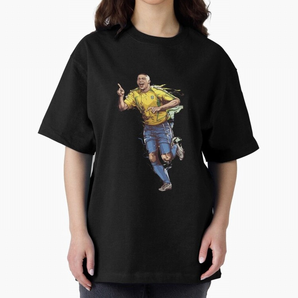 Brazilian Football Player from Milano Oversized T-Shirt Bring Champion Energy into Global Football Passion for FIFA World Cup 2026 Group Stage, Featuring Neymar, Haaland and Cristiano Ronaldo, Spain and Netherlands, Vintage Soccer Flavor, Modern