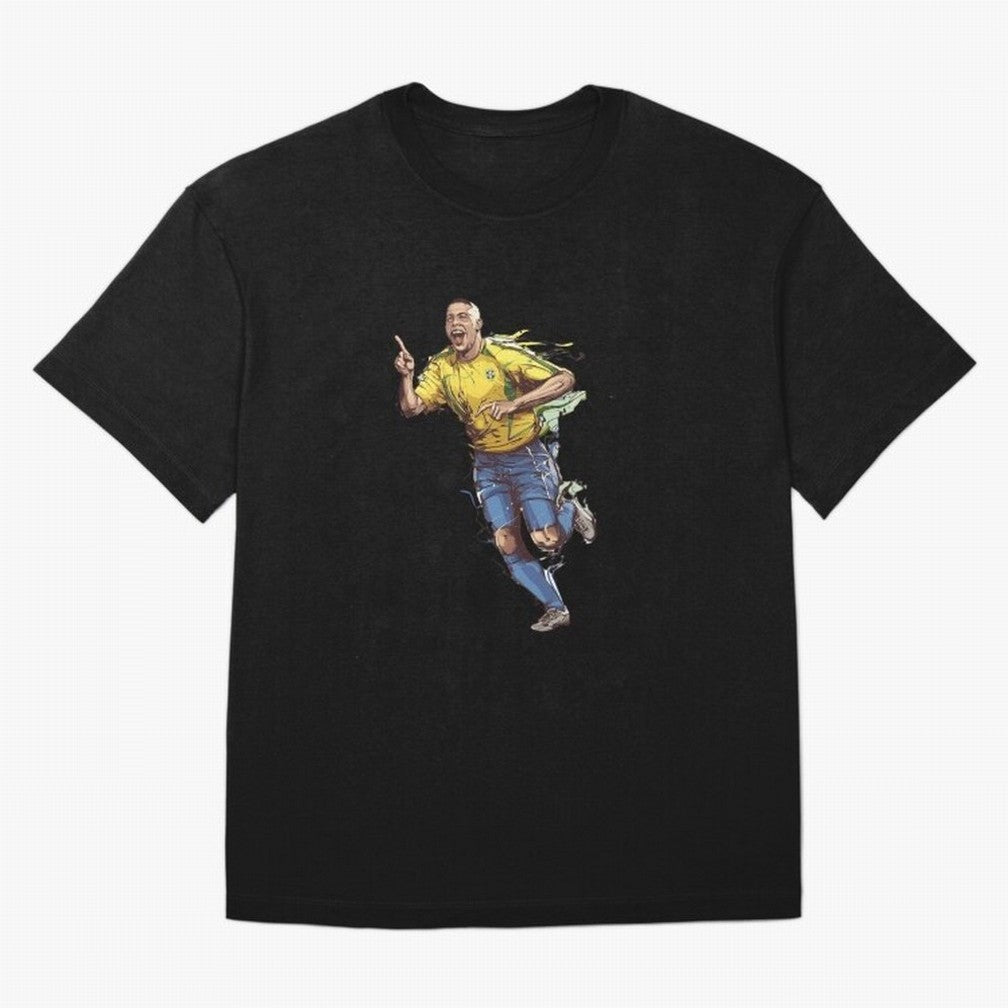 Brazilian Football Player from Milano Oversized T-Shirt Bring Champion Energy into Global Football Passion for FIFA World Cup 2026 Group Stage, Featuring Neymar, Haaland and Cristiano Ronaldo, Spain and Netherlands, Vintage Soccer Flavor, Modern