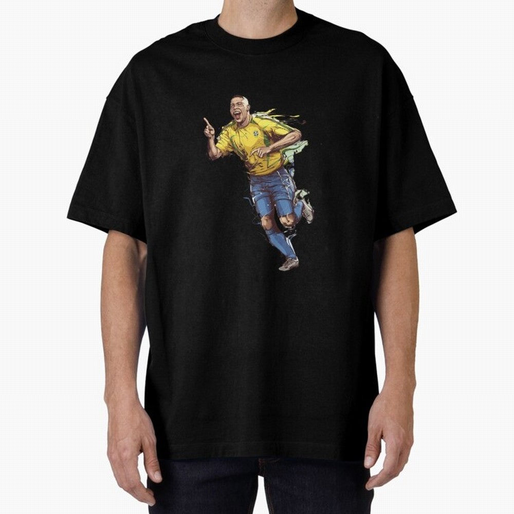 Brazilian Football Player from Milano Oversized T-Shirt Bring Champion Energy into Global Football Passion for FIFA World Cup 2026 Group Stage, Featuring Neymar, Haaland and Cristiano Ronaldo, Spain and Netherlands, Vintage Soccer Flavor, Modern