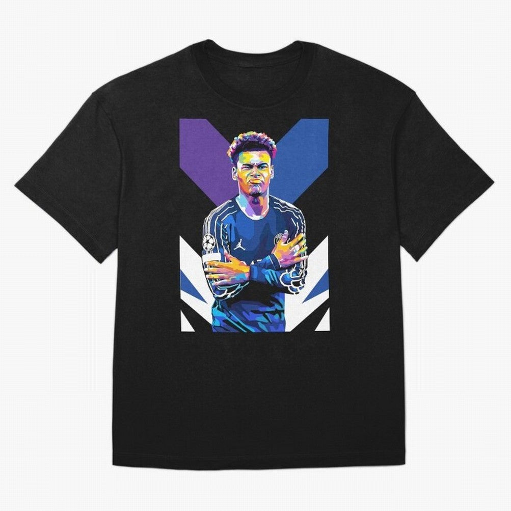 Desire Doue in WPAP Style Oversized T-Shirt Feel International Energy from FIFA World Cup 2026 USA Canada Mexico Spirit, Centered on Portugal, Spain and Germany, Messi, CR7 and Mbappe, Game Day Rituals, Football Legends, Country Pride and the Road