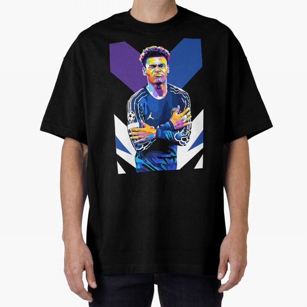 Desire Doue in WPAP Style Oversized T-Shirt Feel International Energy from FIFA World Cup 2026 USA Canada Mexico Spirit, Centered on Portugal, Spain and Germany, Messi, CR7 and Mbappe, Game Day Rituals, Football Legends, Country Pride and the Road