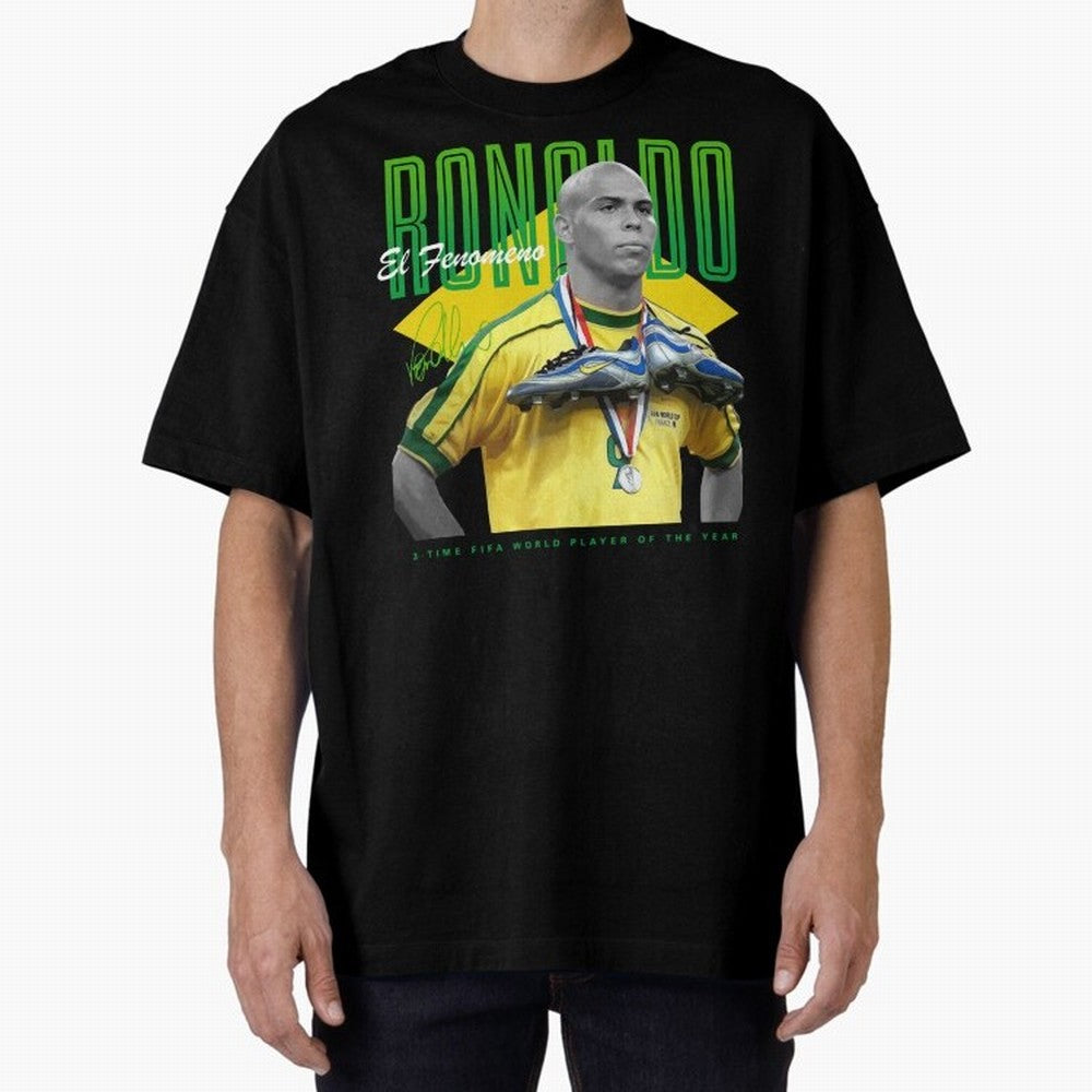 Ronaldo 3 Time Fifa World Player Of The Year Oversized T-Shirt Bring Legendary Rivalry Energy to FIFA World Cup 2026 USA Canada Mexico Featuring CR7 and Messi, England and Germany Energy, Goal Celebration Energy, Supporter Heritage, Football Icons