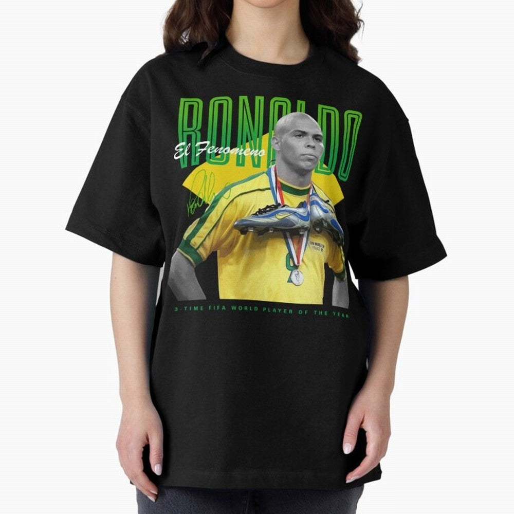 Ronaldo 3 Time Fifa World Player Of The Year Oversized T-Shirt Bring Legendary Rivalry Energy to FIFA World Cup 2026 USA Canada Mexico Featuring CR7 and Messi, England and Germany Energy, Goal Celebration Energy, Supporter Heritage, Football Icons