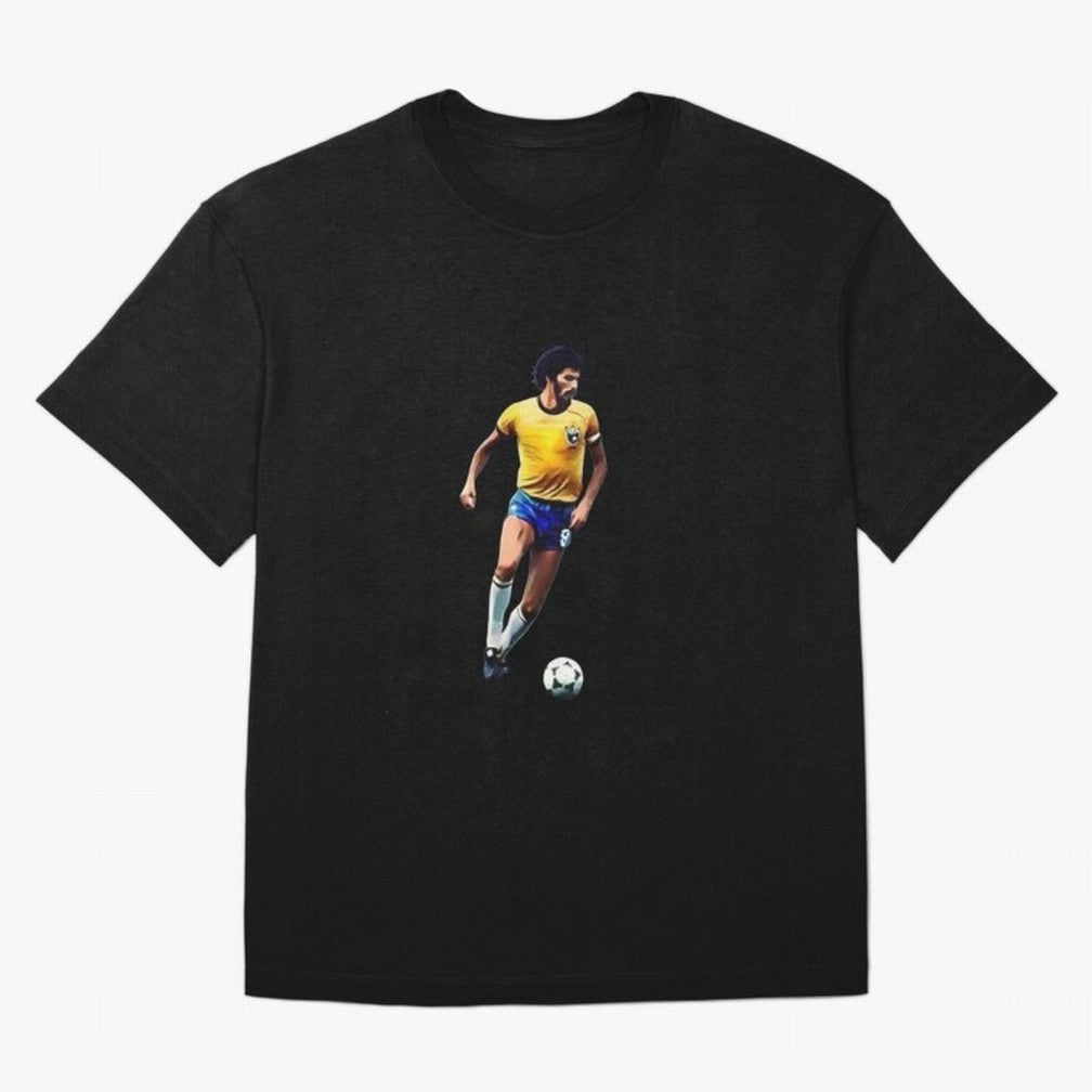 Legends of The Beautiful Game Cartoon Collection Legends Socrates Cartoon Artwork9 Oversized T-Shirt Join the Countdown to the FIFA World Cup 2026 USA Canada Mexico Journey through CR7 and Messi Highlights, Brazil, Portugal and Argentina Pride,