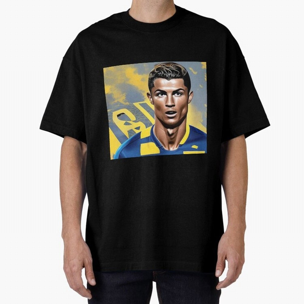 Ronaldo al nassr Oversized T-Shirt Bring a Vintage Feel to the FIFA World Cup 2026 Journey through Messi Highlights, Netherlands Pride, Sports Nostalgia, International Competition, Famous Players and Unforgettable Victories; Great for Supporters