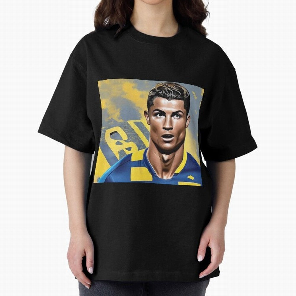 Ronaldo al nassr Oversized T-Shirt Bring a Vintage Feel to the FIFA World Cup 2026 Journey through Messi Highlights, Netherlands Pride, Sports Nostalgia, International Competition, Famous Players and Unforgettable Victories; Great for Supporters