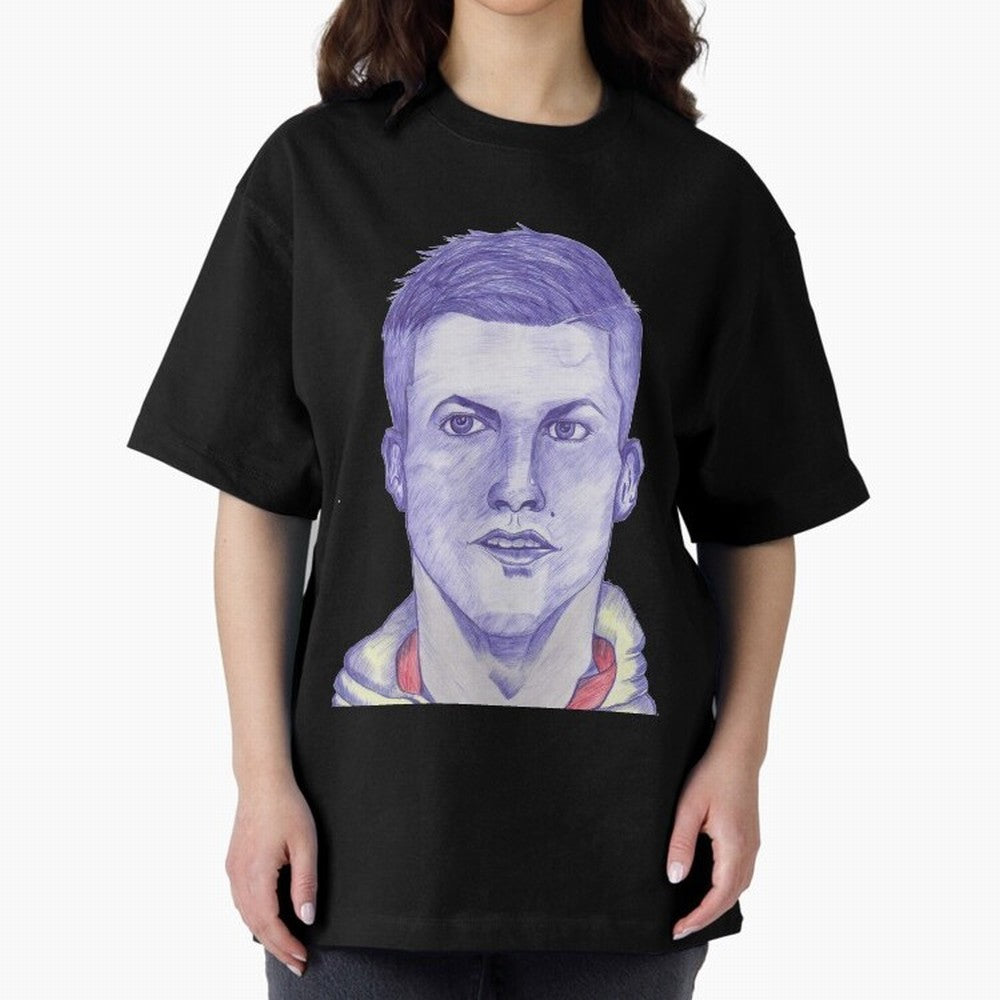 C-Ronaldo portrait drawing Oversized T-Shirt Follow the Final Road of the FIFA World Cup 2026 Journey through Cristiano Ronaldo Highlights, Brazil, Portugal and Argentina Pride, Stadium Memories, Football Loyalty, International Chants and