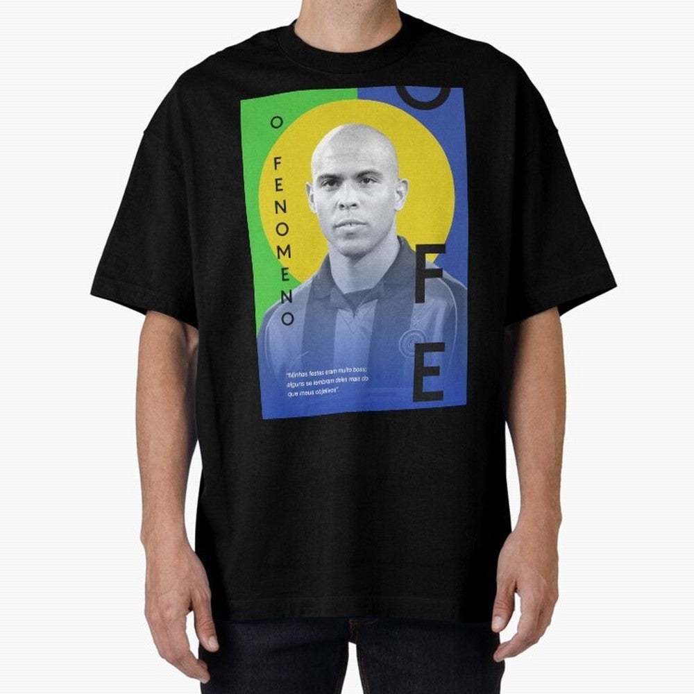 O Phenomenon Oversized T-Shirt Celebrate Football Heritage in Global Football Passion for FIFA World Cup 2026 USA Canada Mexico, Capturing Mbappe, Brazil, Portugal and Argentina, Stadium Memories, Football Loyalty, International Chants and