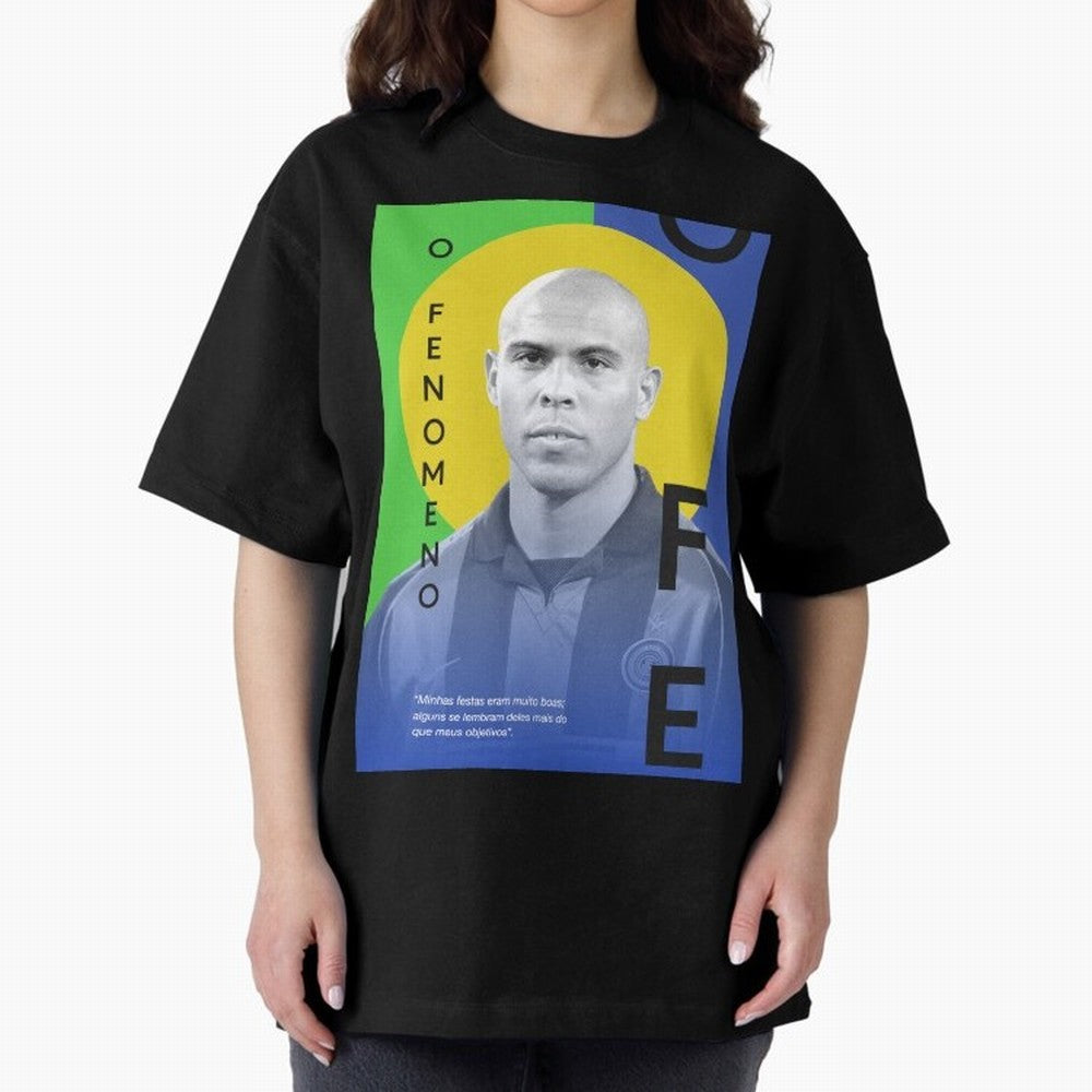 O Phenomenon Oversized T-Shirt Celebrate Football Heritage in Global Football Passion for FIFA World Cup 2026 USA Canada Mexico, Capturing Mbappe, Brazil, Portugal and Argentina, Stadium Memories, Football Loyalty, International Chants and