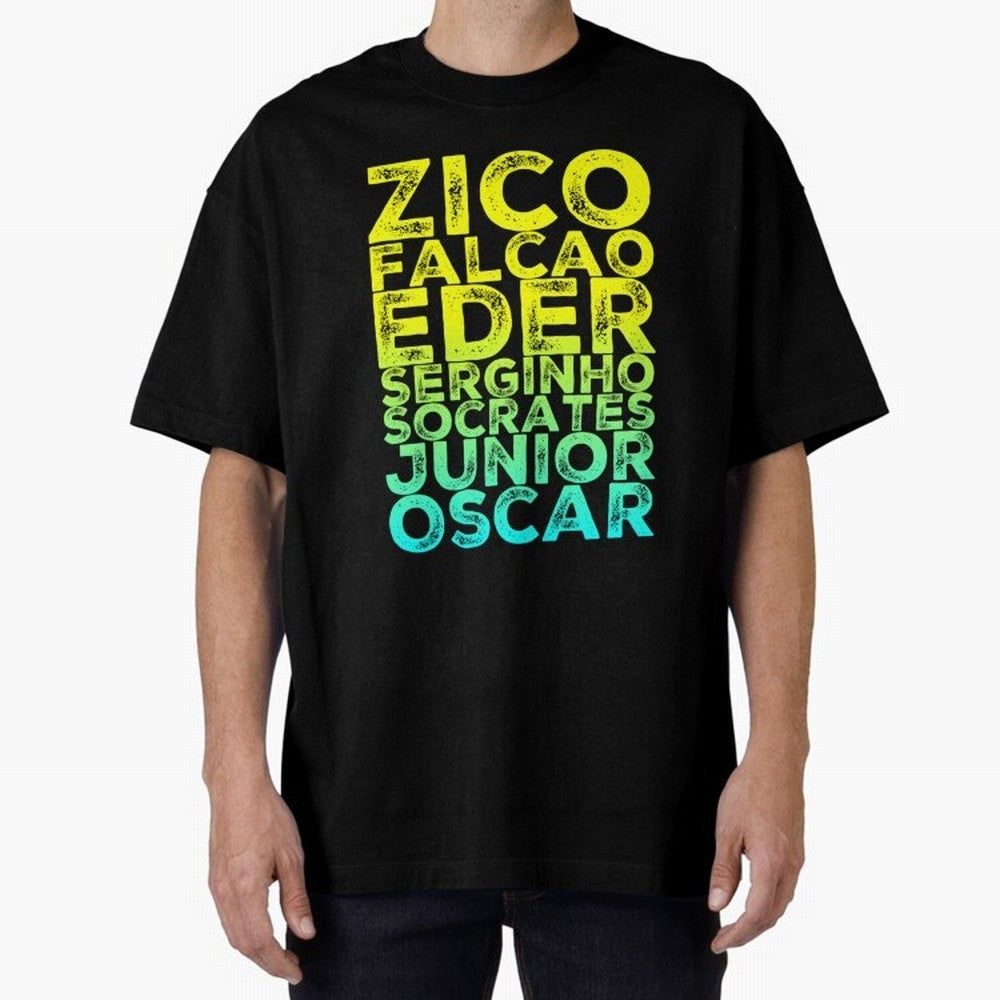 Brazil 1982 zico socrates eder best team never to win world cup79 Oversized T-Shirt Show Your Tournament Heart for the FIFA World Cup 2026 Journey through Messi, CR7 and Mbappe Highlights, Brazil, Portugal and Argentina Pride, Worldwide Fan Energy,
