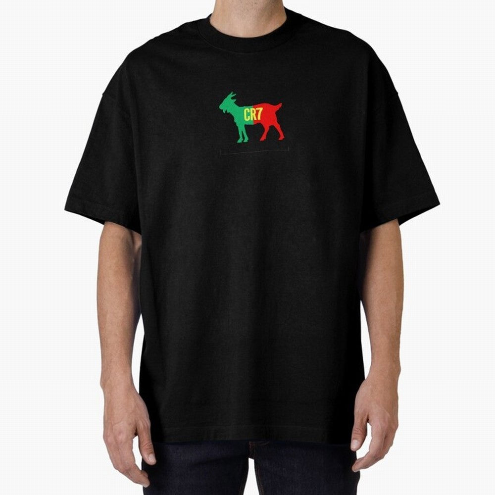 CR7 GOAT - Cristiano Ronaldo Oversized T-Shirt Stand Proud for Global Football Passion for FIFA World Cup 2026, Built around Mbappe and Neymar, England and Germany, Sports Nostalgia, International Competition, Famous Players and Unforgettable