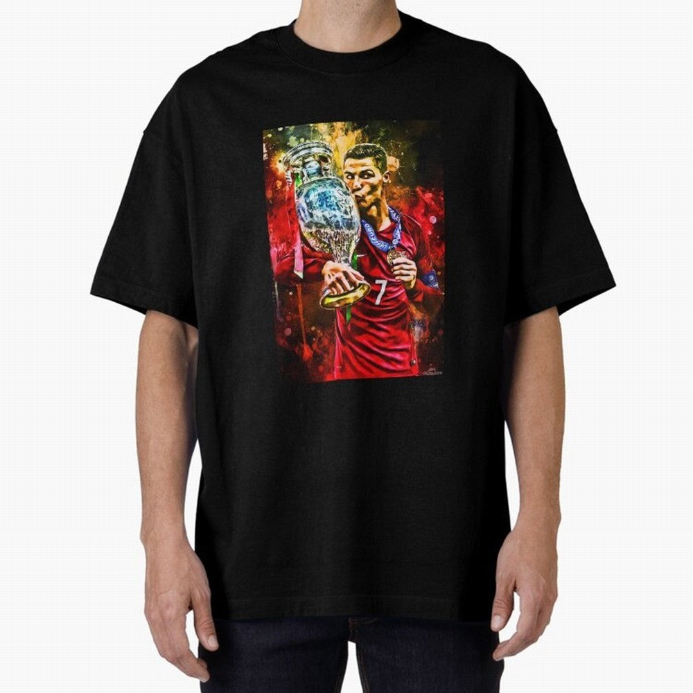Christiano Ronaldo Oversized T-Shirt Live for the Drama of FIFA World Cup 2026 Group Stage for Fans of Cristiano Ronaldo, Haaland and CR7 and France, Bringing Retro Football Energy, Iconic Rivalries, Trophy Chase Drama and Stadium Atmosphere; Ideal
