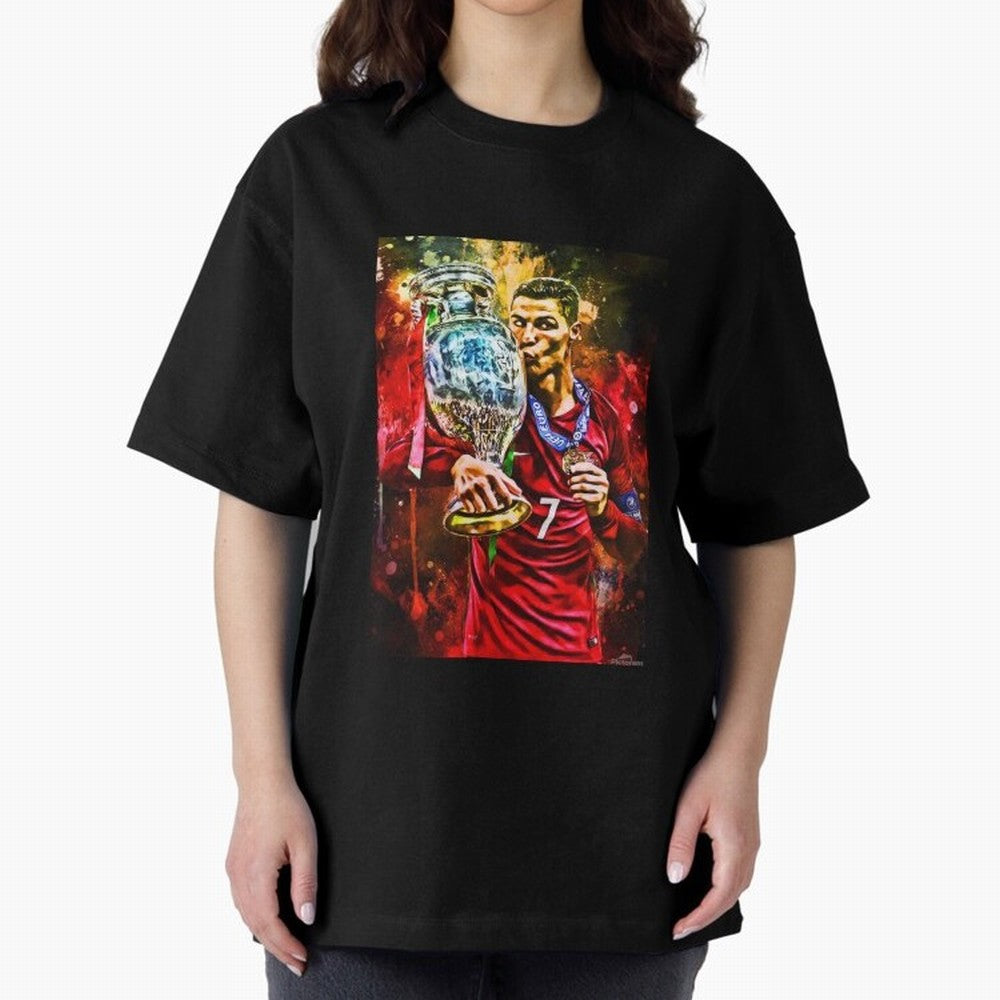 Christiano Ronaldo Oversized T-Shirt Live for the Drama of FIFA World Cup 2026 Group Stage for Fans of Cristiano Ronaldo, Haaland and CR7 and France, Bringing Retro Football Energy, Iconic Rivalries, Trophy Chase Drama and Stadium Atmosphere; Ideal