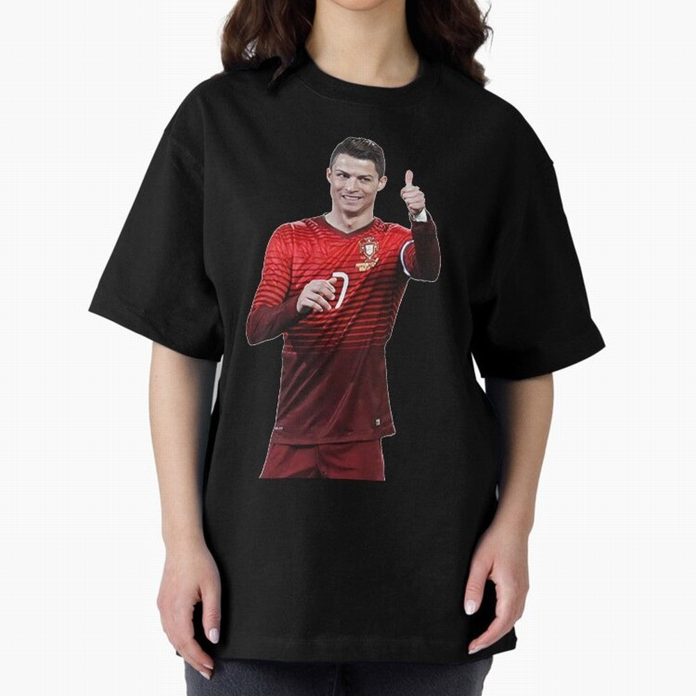 Ronaldo Thumbs Up Oversized T-Shirt Treasure FIFA World Cup 2026 for Fans of Mbappe and Neymar and Spain, Bringing Football History, Final Match Energy, Crowd Noise and Once in a Lifetime Moments; Great for Watch Parties, Sports Bars, Family