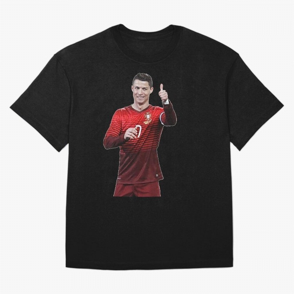 Ronaldo Thumbs Up Oversized T-Shirt Treasure FIFA World Cup 2026 for Fans of Mbappe and Neymar and Spain, Bringing Football History, Final Match Energy, Crowd Noise and Once in a Lifetime Moments; Great for Watch Parties, Sports Bars, Family