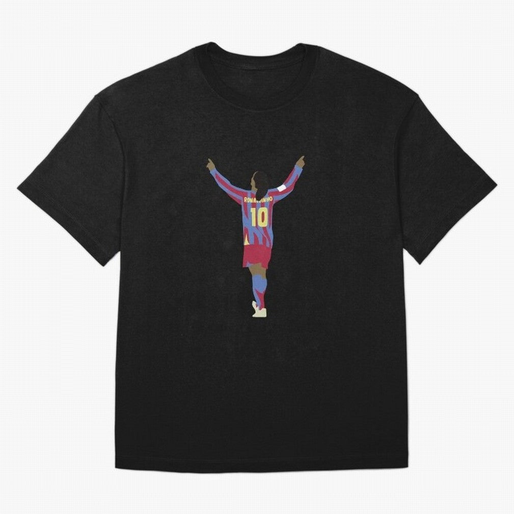 Ronaldinho FC Barcelona Oversized T-Shirt Celebrate Golden Goal Energy in FIFA World Cup 2026 Group Stage for Fans of Messi, CR7 and Mbappe and Argentina and Brazil, Bringing Stadium Chants, National Pride, Trophy Dreams and Unforgettable Football