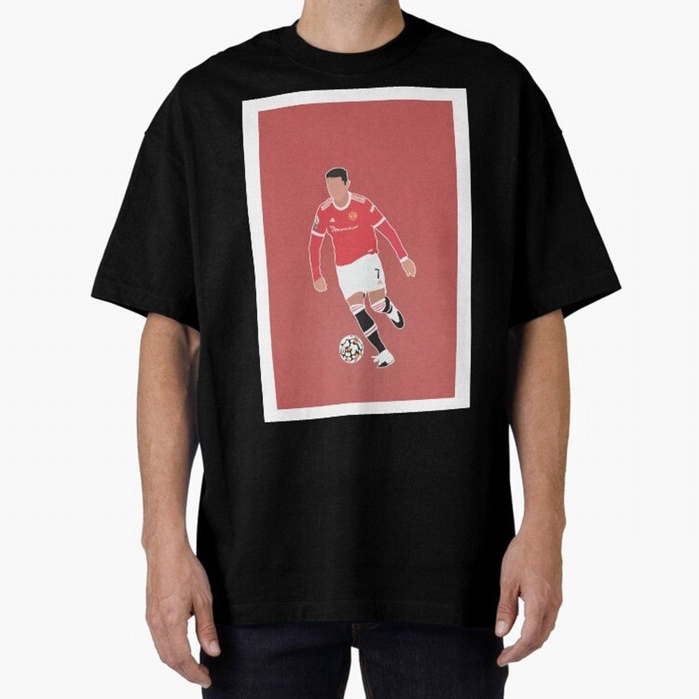 Cristiano Ronaldo 2 Oversized T-Shirt Follow Global Football Passion for FIFA World Cup 2026, Celebrating Haaland and Mbappe, Netherlands, Retro Football Energy, Iconic Rivalries, Trophy Chase Drama and Stadium Atmosphere; Great for Watch Parties,