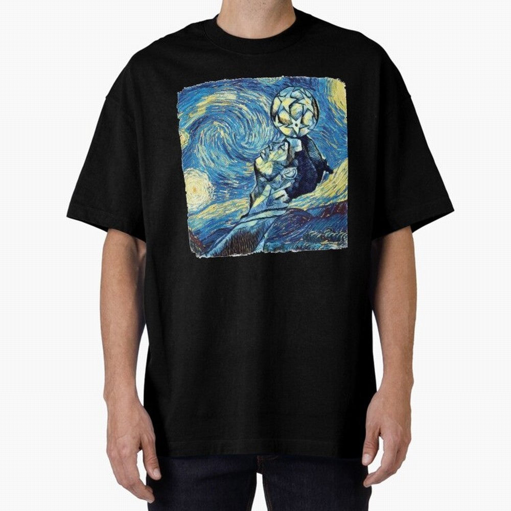 Ronaldo Ronaldo Van Gogh Style Oversized T-Shirt Live the Energy of FIFA World Cup 2026 Group Stage Spirit, Capturing Argentina, France and Brazil, CR7, Global Supporter Spirit, Legendary Goals, National Colors and Tournament Celebration; Great for