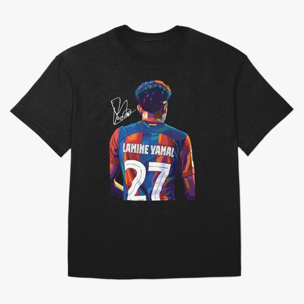 Lamine Yamal Football Player Wpap Art Oversized T-Shirt Bring Bold Fan Energy to FIFA World Cup 2026 Group Stage Capturing Cristiano Ronaldo, Brazil, Portugal and Argentina Energy, Vintage Soccer Flavor, Modern Football Stars, National Flags and