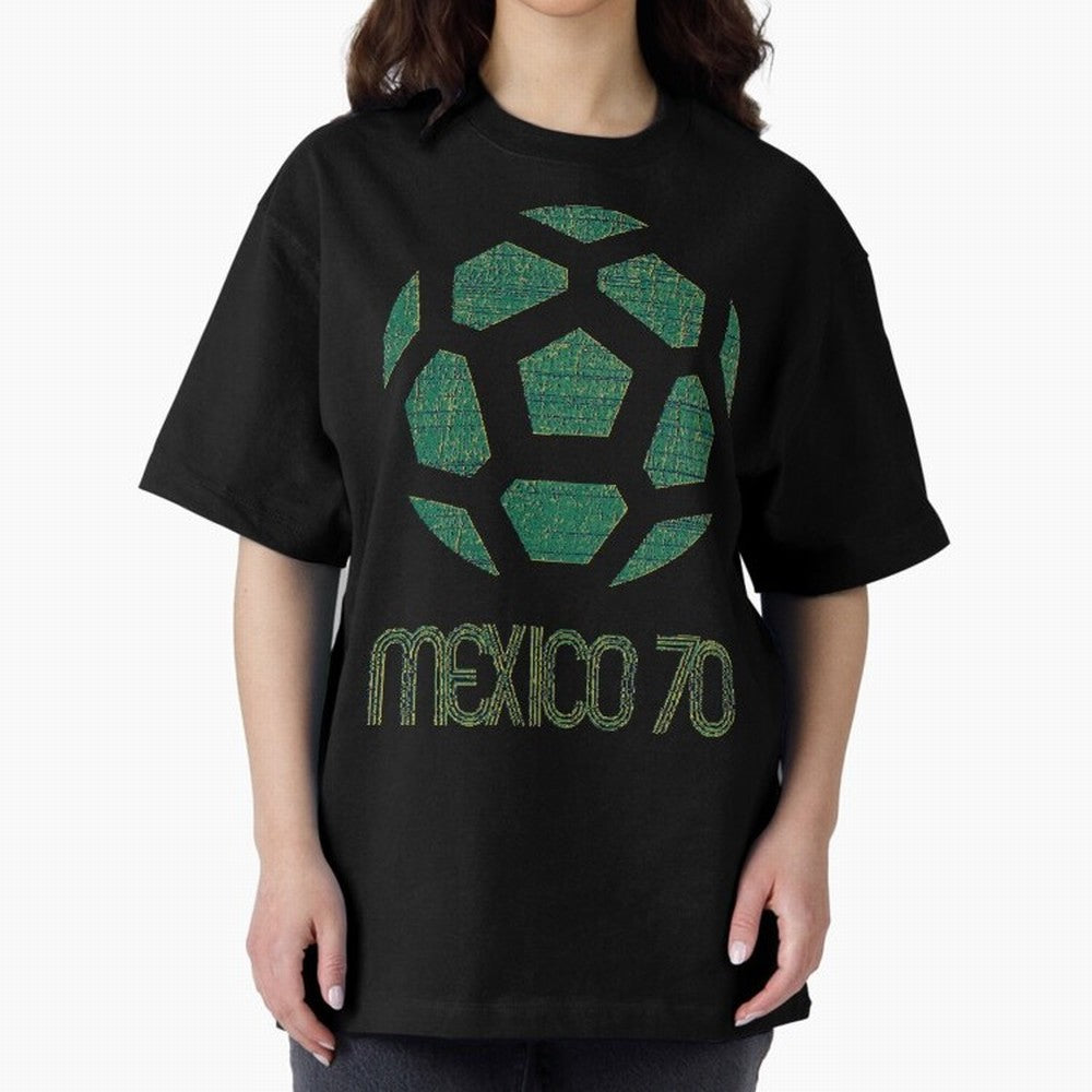 Mexico 70 World Cup Oversized T-Shirt Bring Match Day Fire to FIFA World Cup 2026 Spirit, Capturing Argentina and Brazil, Mbappe, Football Festival Excitement, Trophy Ambitions, Country Rivalries and Star Player Buzz; Perfect for Fans, Collectors,