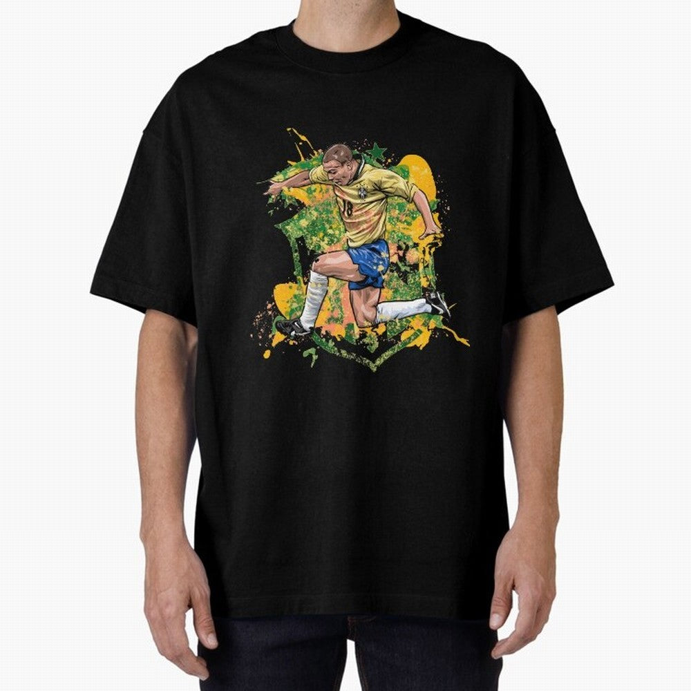 Ronaldo Nazario de Lima - Fenomeno do Brasil Oversized T-Shirt Capture Stadium Memories from Match Day Hype around FIFA World Cup 2026 USA Canada Mexico, Cristiano Ronaldo, Haaland and CR7, Argentina and Brazil, Football Festival Excitement, Trophy