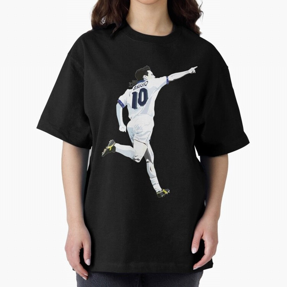Roberto Baggio - Italy | Mbappe gift Oversized T-Shirt Feel International Energy from Match Day Hype around FIFA World Cup 2026 Group Stage, Messi, CR7 and Mbappe, Spain and Netherlands, Supporter Pride, Iconic Celebrations, Legendary Names and
