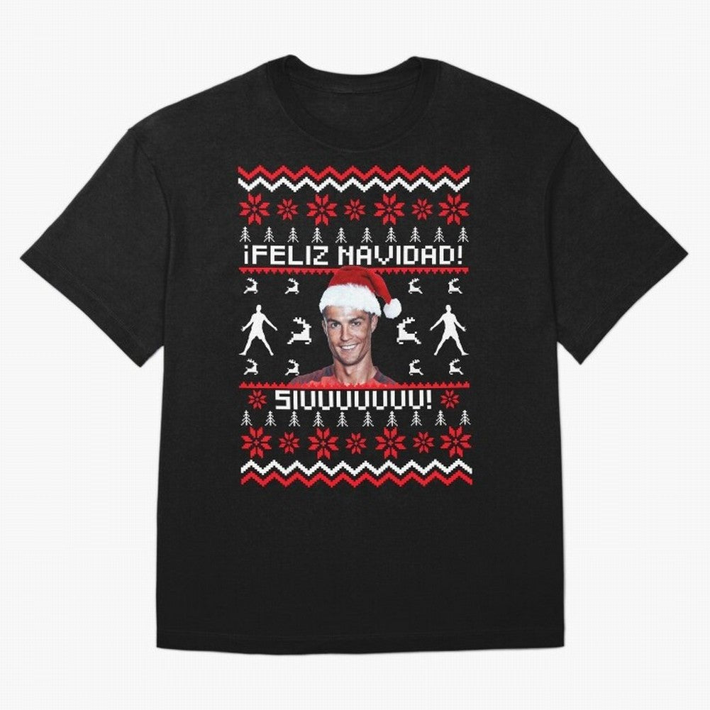 Cristiano Ronaldo El Bicho SIUU Ugly Sweater Oversized T-Shirt Celebrate Football Heritage in Global Football Passion for FIFA World Cup 2026 Group Stage, Centered on CR7 and Messi, Argentina, France and Brazil, Football History, Final Match