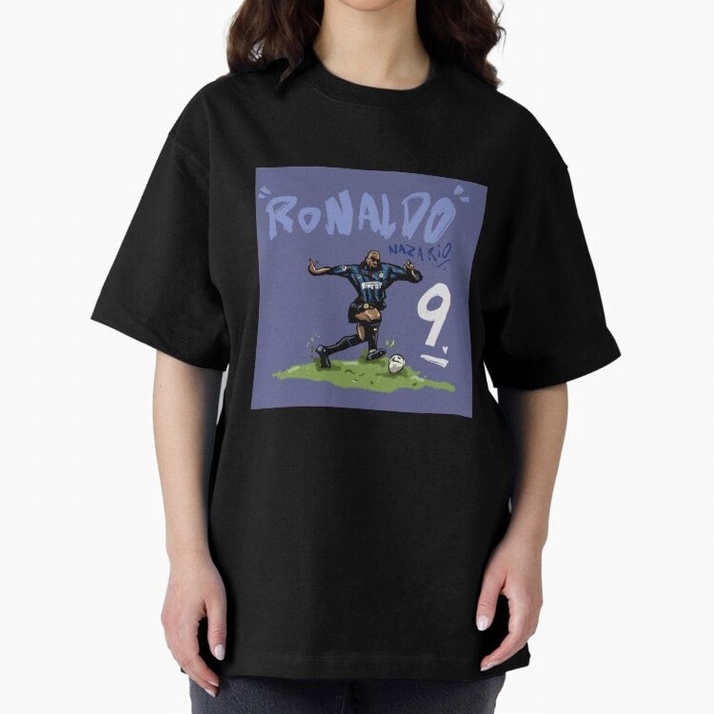 Ronaldo Nazario. Oversized T-Shirt Keep the Match Day Mood of FIFA World Cup 2026 for Fans of Messi, Neymar and Mbappe and Spain, Bringing Stadium Chants, National Pride, Trophy Dreams and Unforgettable Football Memories; Ideal for Fans Who Follow