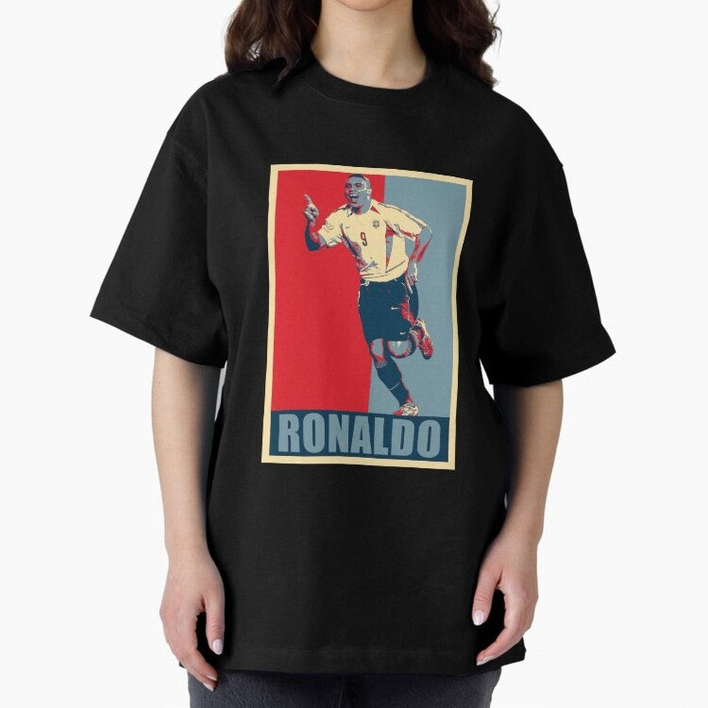 Ronaldo De Lima Celebration Oversized T-Shirt Experience the Global Stage of FIFA World Cup 2026 Spirit, Highlighting Portugal, Spain and Germany, Messi, Game Day Rituals, Football Legends, Country Pride and the Road to the Final; Made for
