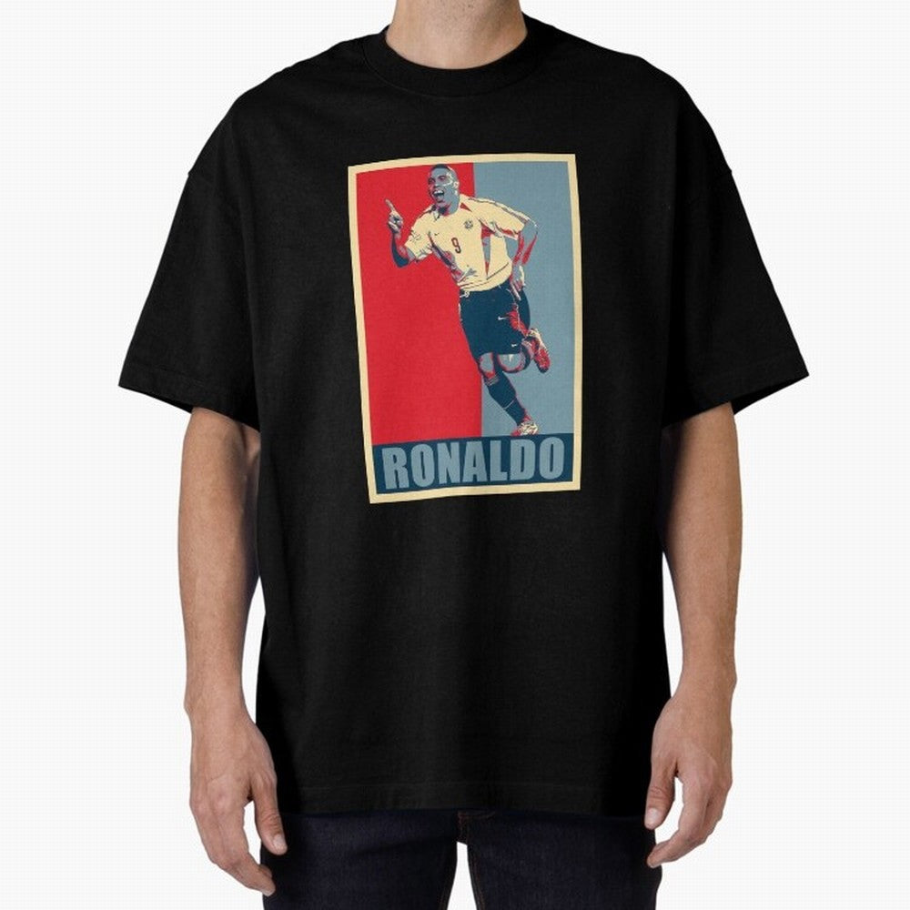 Ronaldo De Lima Celebration Oversized T-Shirt Experience the Global Stage of FIFA World Cup 2026 Spirit, Highlighting Portugal, Spain and Germany, Messi, Game Day Rituals, Football Legends, Country Pride and the Road to the Final; Made for