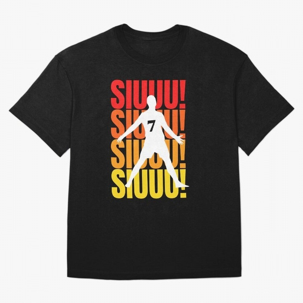 Christiano Ronaldo Siuuu Oversized T-Shirt Celebrate the Road through FIFA World Cup 2026 Filled with Messi, France and Portugal Energy, Football Festival Excitement, Trophy Ambitions, Country Rivalries and Star Player Buzz; Ideal for Football