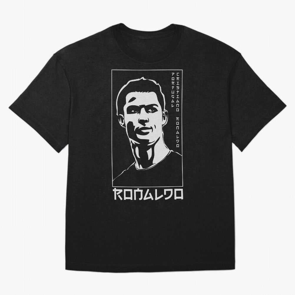 Ronaldo Japanese Style Portrait art illustration Oversized T-Shirt Show Support during Match Day Hype around FIFA World Cup 2026, Haaland and Mbappe, France, Football Passion, Legendary Performances, Festival Vibes and Supporter Community; Perfect