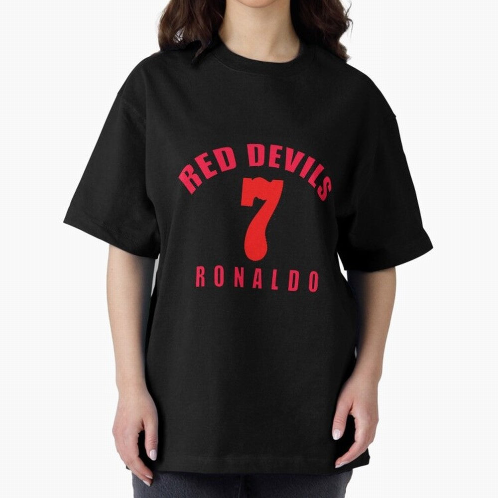 Cristiano Ronaldo Manchester United Oversized T-Shirt Celebrate Rivalries and Pride in FIFA World Cup 2026 USA Canada Mexico Spirit, Celebrating Spain, Haaland and Mbappe, Classic Soccer Heritage, Championship Pressure, Fan Loyalty and