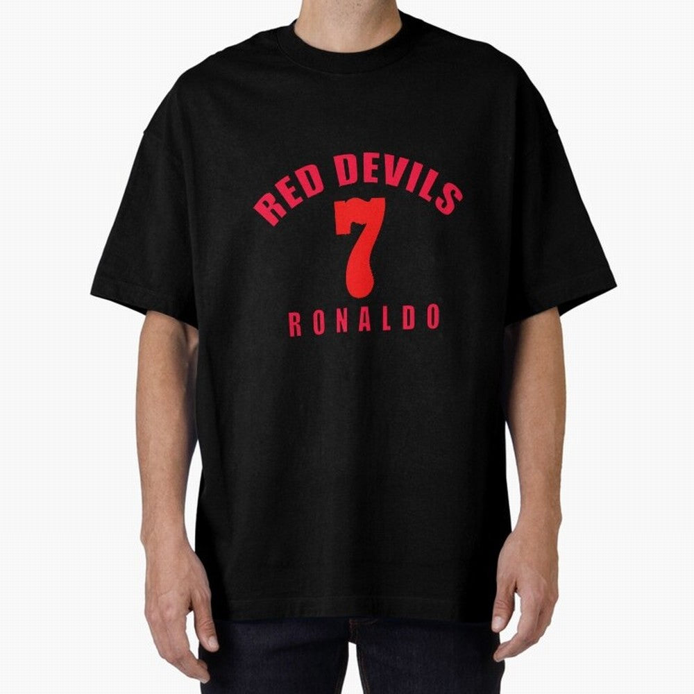 Cristiano Ronaldo Manchester United Oversized T-Shirt Celebrate Rivalries and Pride in FIFA World Cup 2026 USA Canada Mexico Spirit, Celebrating Spain, Haaland and Mbappe, Classic Soccer Heritage, Championship Pressure, Fan Loyalty and