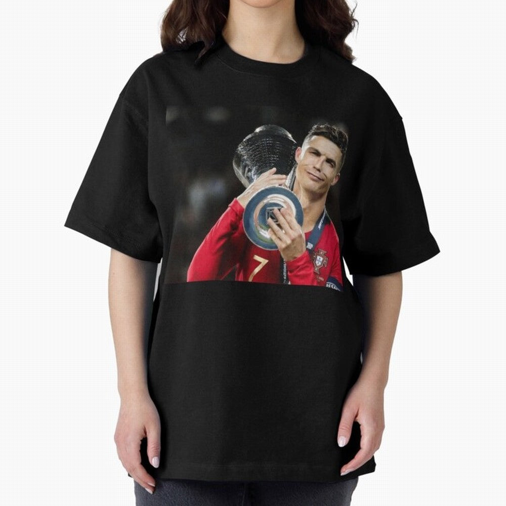 Ronaldo Oversized T-Shirt Celebrate Global Football Passion for FIFA World Cup 2026, with CR7 and Messi, Germany, Global Supporter Spirit, Legendary Goals, National Colors and Tournament Celebration; Great for Supporters Who Love Legendary Players,