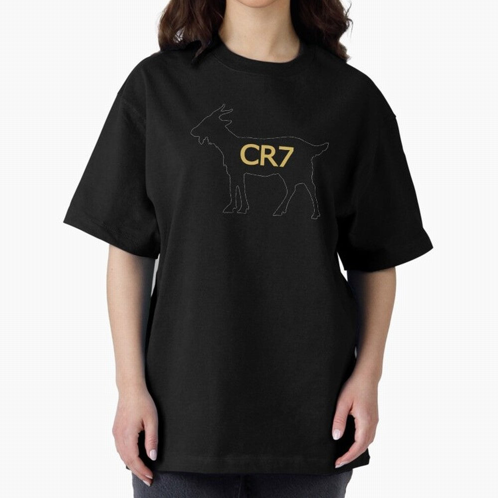 CR7 GOAT Alt Gold Oversized T-Shirt Stand Out with Spirit from Global Football Passion for FIFA World Cup 2026 Group Stage, Built around Mbappe, France and Portugal, Global Supporter Spirit, Legendary Goals, National Colors and Tournament