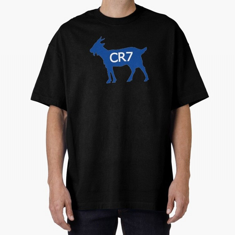 CR7 GOAT Blue Oversized T-Shirt Stand with FIFA World Cup 2026 USA Canada Mexico for Fans of Mbappe and Neymar and France, Bringing Fan Favorite Moments, National Team Passion, Big Match Drama and Soccer History; Perfect for Fans, Collectors,
