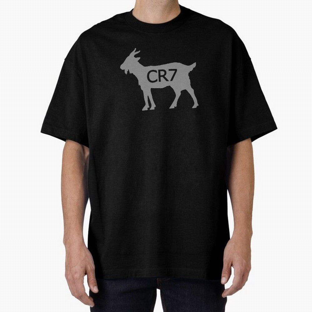 CR7 GOAT Grey 2 Oversized T-Shirt Turn Football Passion into Match Day Hype around FIFA World Cup 2026 USA Canada Mexico, Mbappe and Neymar, Netherlands, Worldwide Fan Energy, Dramatic Goals, Stadium Lights and Championship Celebrations; Great for