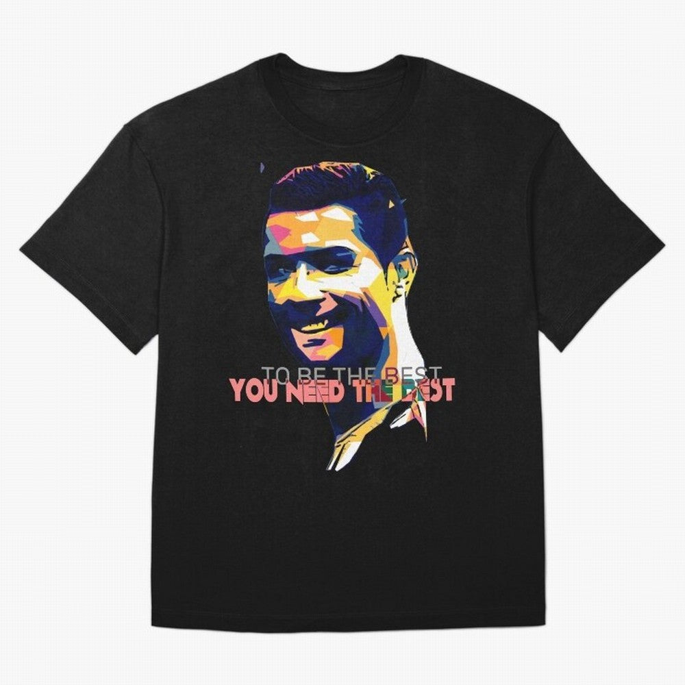 Cristiano Ronaldo To be the best, you need the best Quote Pop art Oversized T-Shirt Upgrade FIFA World Cup 2026 Group Stage Spirit, Highlighting Netherlands, Cristiano Ronaldo, Match Day Excitement, Supporter Culture, Golden Goals and Global