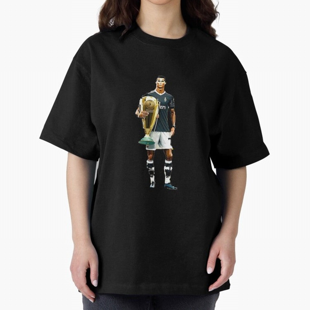 Cristiano Ronaldo CR7 Game Time Pixel Artwork Futbol Soccer Oversized T-Shirt Follow the Road to FIFA World Cup 2026 for Fans of Messi and Cristiano Ronaldo and France and Portugal, Bringing Football Passion, Legendary Performances, Festival Vibes