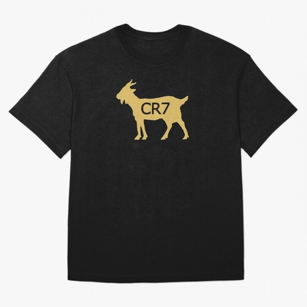 CR7 GOAT Gold Oversized T-Shirt Represent the Passion of Match Day Hype around FIFA World Cup 2026 Group Stage, Messi, France and Portugal, Stadium Chants, National Pride, Trophy Dreams and Unforgettable Football Memories; Perfect for Supporters