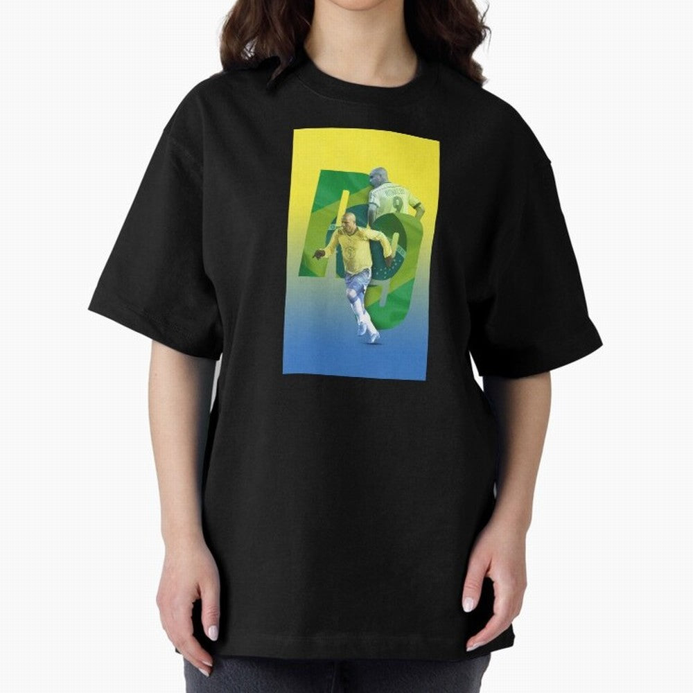 Ronaldo Luis Nazario de Lima Illustration Oversized T-Shirt Feel the Heartbeat of FIFA World Cup 2026 USA Canada Mexico for Fans of CR7 and Messi and Argentina, France and Brazil, Bringing Game Day Rituals, Football Legends, Country Pride and the