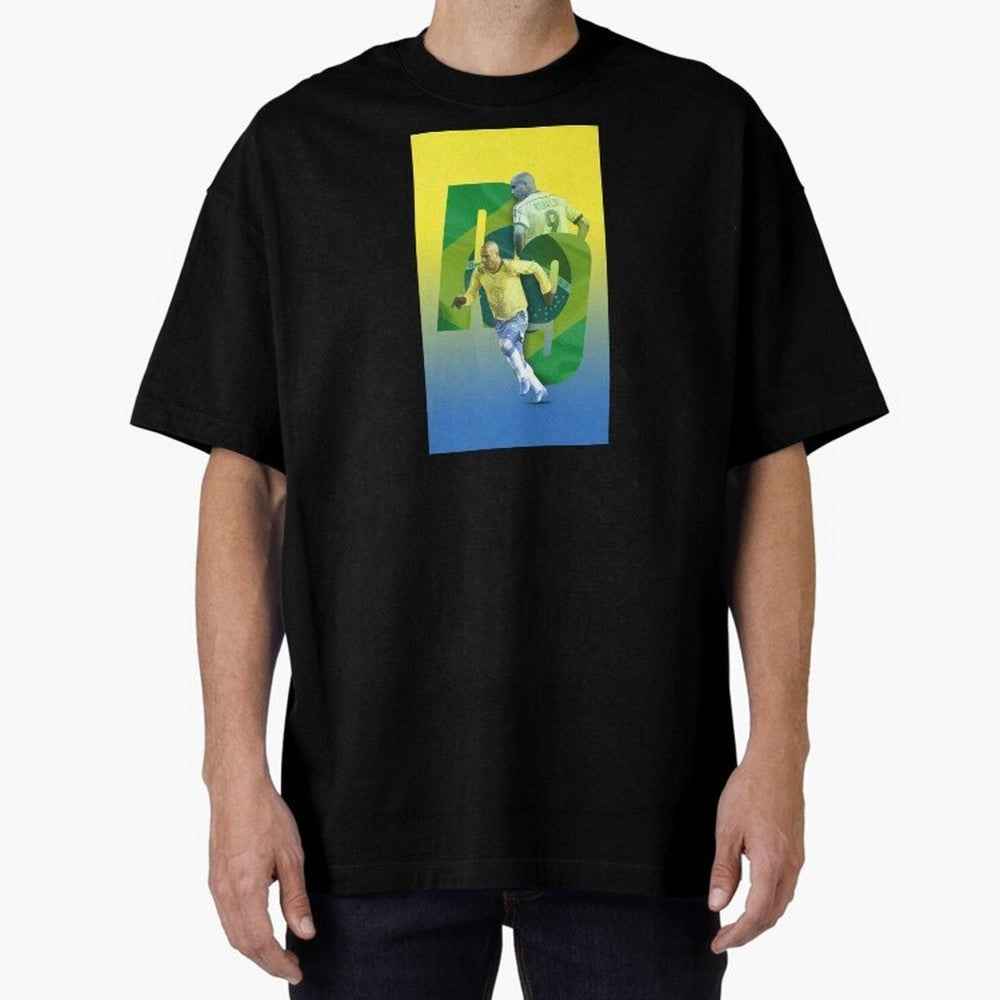 Ronaldo Luis Nazario de Lima Illustration Oversized T-Shirt Feel the Heartbeat of FIFA World Cup 2026 USA Canada Mexico for Fans of CR7 and Messi and Argentina, France and Brazil, Bringing Game Day Rituals, Football Legends, Country Pride and the