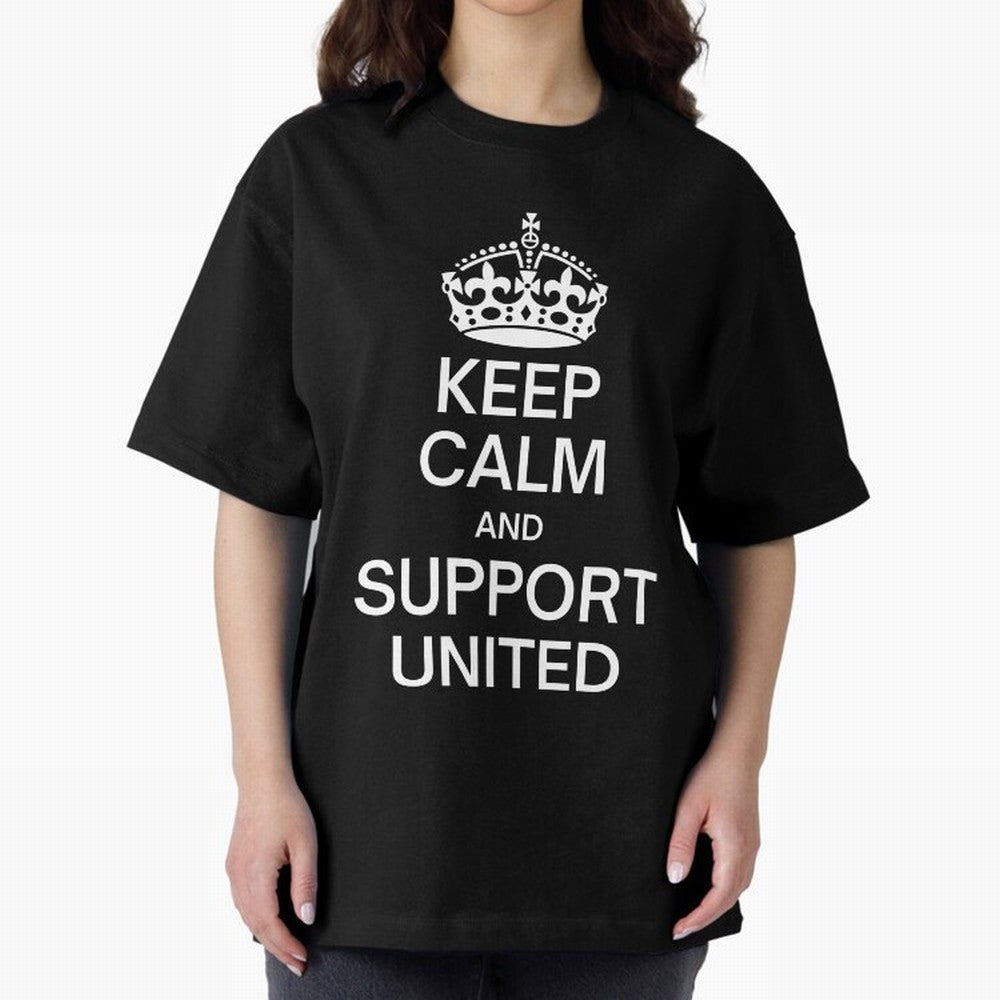 Keep Calm and Support United Oversized T-Shirt Celebrate the Road through FIFA World Cup 2026 for Fans of Messi, CR7 and Mbappe and Argentina, Bringing Supporter Pride, Iconic Celebrations, Legendary Names and Global Match Day Energy; Ideal for