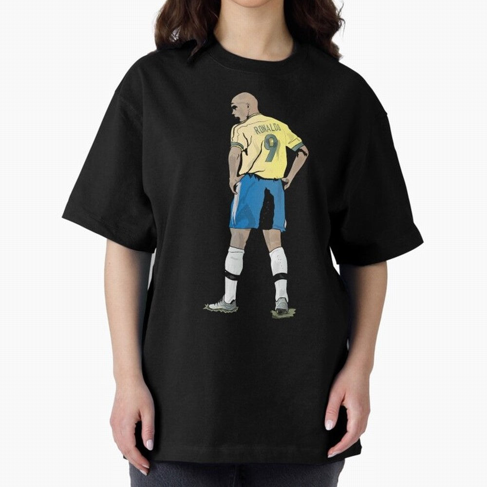 RONALDO NAZARIO 9 Oversized T-Shirt Show Match Day Excitement for Match Day Hype around FIFA World Cup 2026, Mbappe, Argentina and Brazil, Soccer Culture, Superstar Moments, National Team Dreams and Competitive Fire; Perfect for People Who Love
